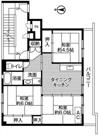 ビレッジハウス吉原1号棟の物件間取画像